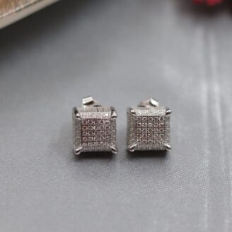 Square Stud Silver Earrings