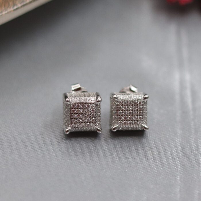 Arika Jewellers Square Stud 925 Silver Earrings (1)