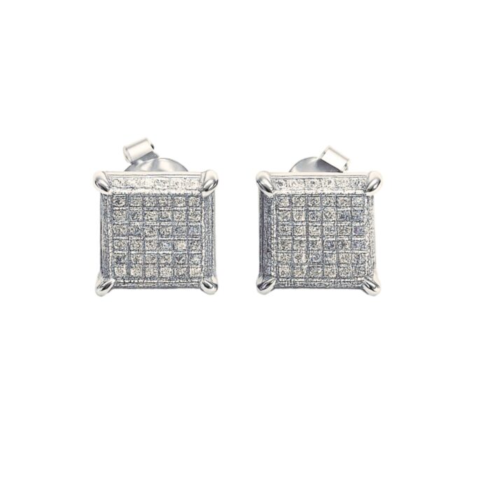 Arika Jewellers Square Stud 925 Silver Earrings (2)