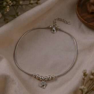 Silver Fish Charm Anklet
