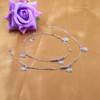 Butterfly Charm Silver Anklet