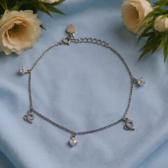 Celestial Charm Silver Anklet
