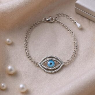 Elegant Evil Eye Silver bracelet