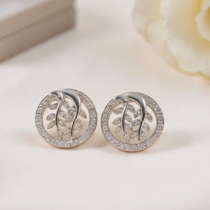 Arika Jewellers Floral Round 925 Silver Earrings (2)