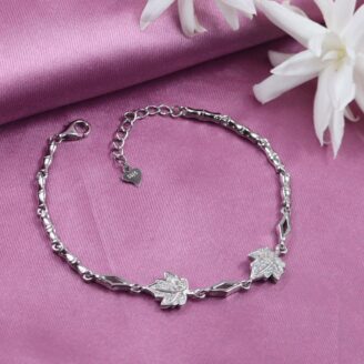 Nature’s Whisper Leaf Silver Bracelet