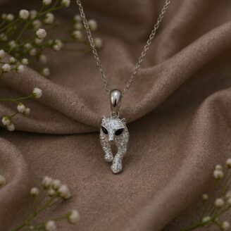 Panther Silver Pendant with Box Chain