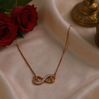 Rose Gold Infinity Heart Necklace