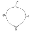 Arika Jewellers Silver Anklet with Hanging Duck Charms and Beaded Accents 1