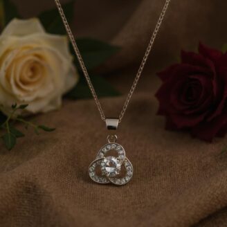 Trinity Loop Silver Pendant with Box Chain