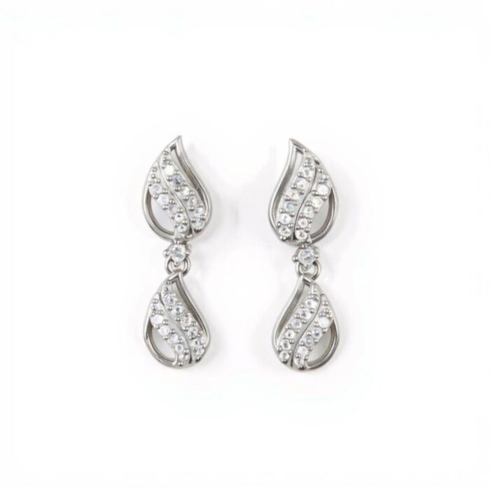 Arika jewellers Dual Teardrop Dangle 925 Silver Earrings (2)