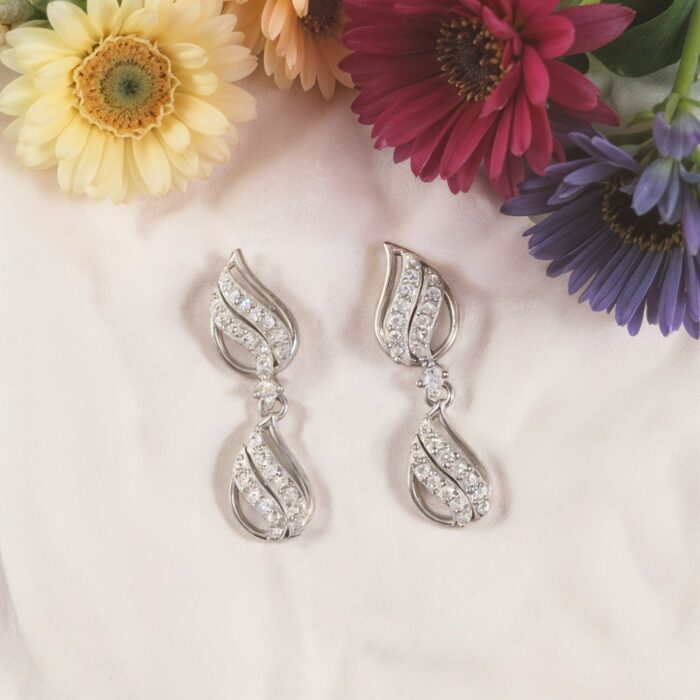 Arika jewellers Dual Teardrop Dangle 925 Silver Earrings