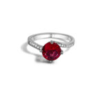 Arika jewellers Red Sapphire Solitaire Silver Ring (1)