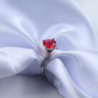 Arika jewellers Red Sapphire Solitaire Silver Ring (2)