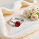 Arika jewellers Red Sapphire Solitaire Silver Ring (3)