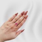 Arika jewellers Red Sapphire Solitaire Silver Ring (4)