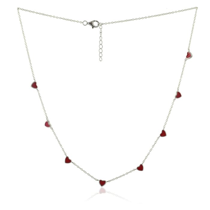 Arika Jewellers 925 Sterling Silver Red Heart Necklace (1)