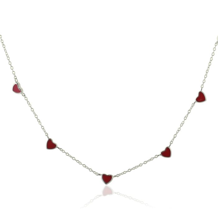 Arika Jewellers 925 Sterling Silver Red Heart Necklace (2)