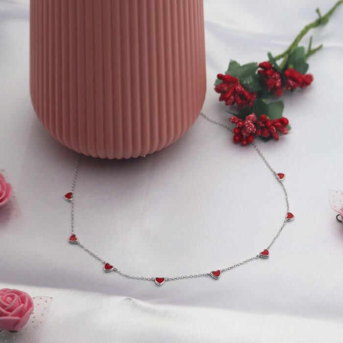 Arika Jewellers 925 Sterling Silver Red Heart Necklace (3)