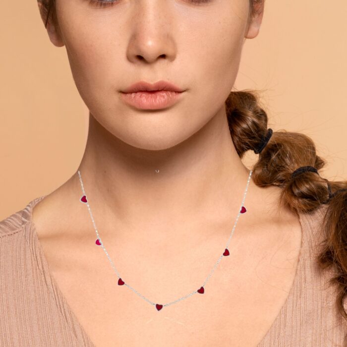 Arika Jewellers 925 Sterling Silver Red Heart Necklace (5)
