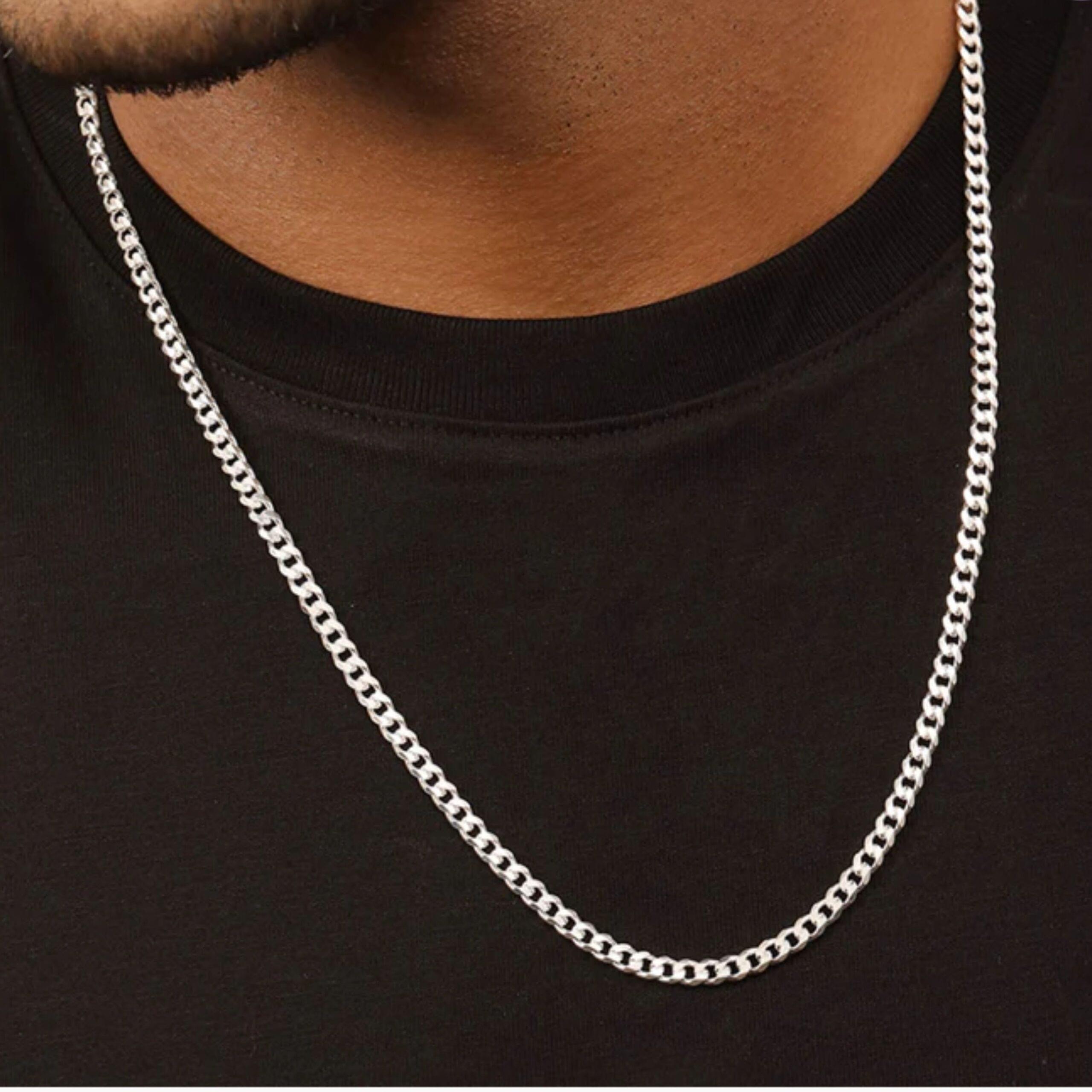 Arika jewellers Classic Silver Cuban 925 Sterling Silver Chain (3) Arika jewellers Classic Silver Cuban 925 Sterling Silver Chain (3)