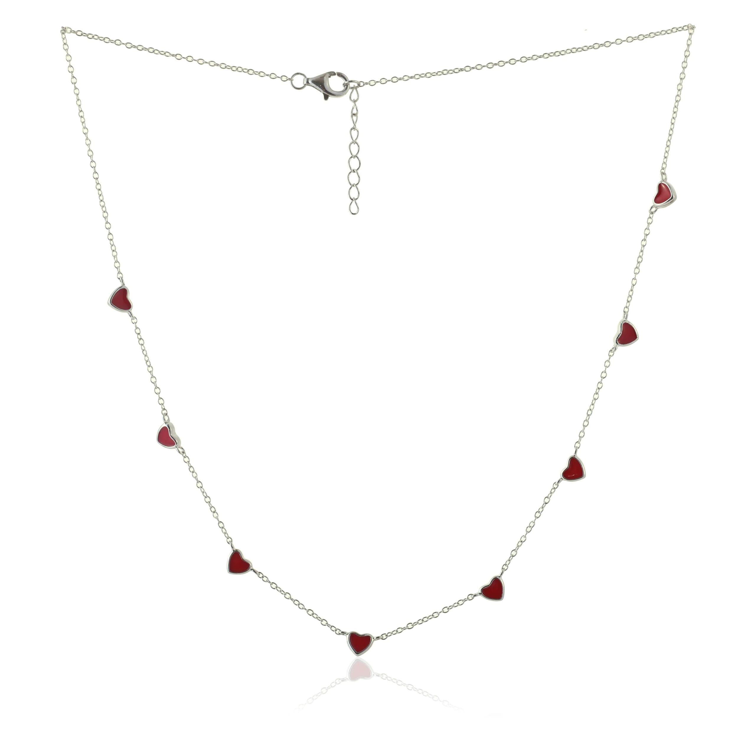Arika Jewellers 925 Sterling Silver Red Heart Necklace (1) Arika Jewellers 925 Sterling Silver Red Heart Necklace