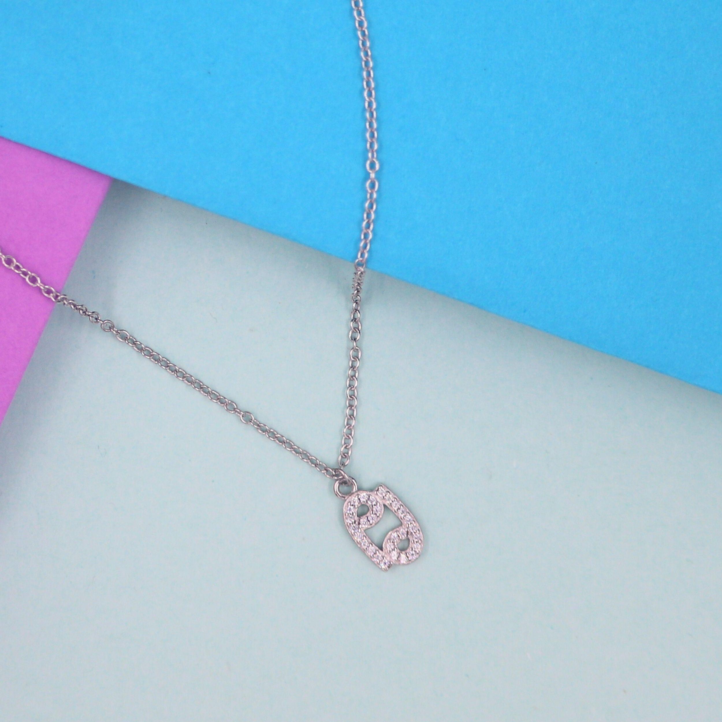 Arika Jewellers Cancer Zodiac Chain Necklace (1) Arika Jewellers 925 Silver Cancer Zodiac Chain Necklace