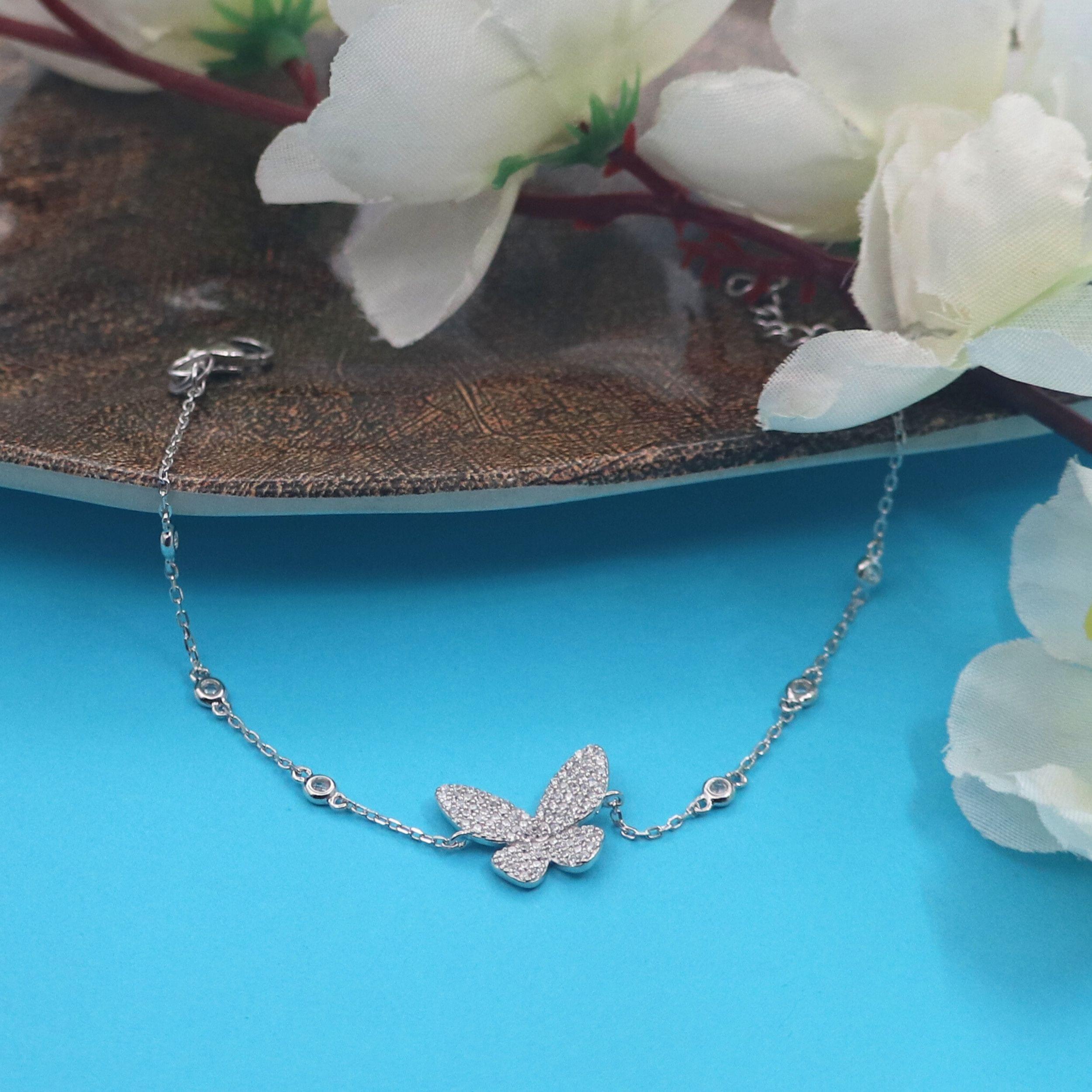 Arika Jewellers Silver Butterfly Bracelet (1) Arika Jewellers 925 Silver Butterfly Bracelet