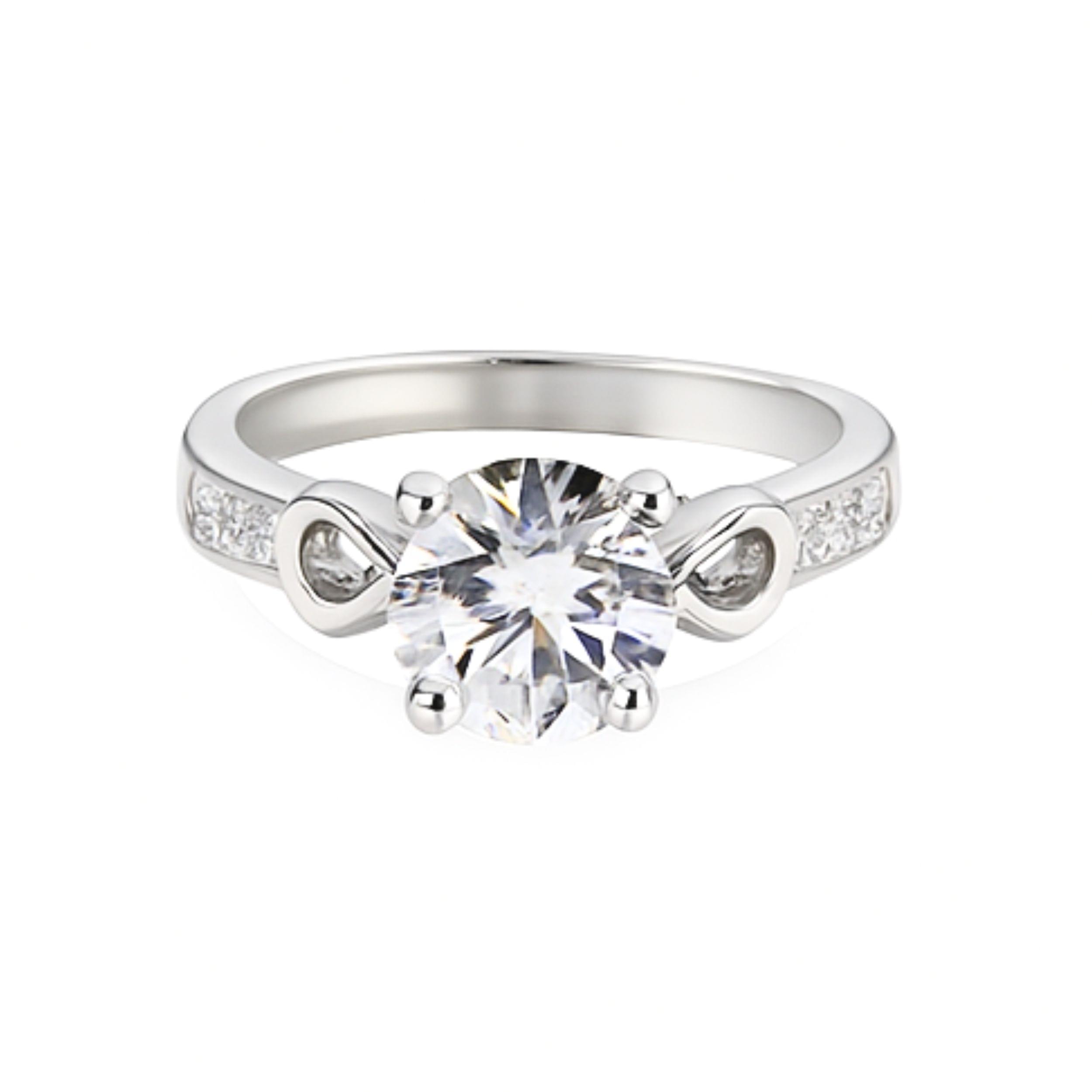 Arika Jewellers Sterling Silver Engagement Ring with Round Brilliant (2) Arika Jewellers Sterling Silver Engagement Ring with Round Brilliant