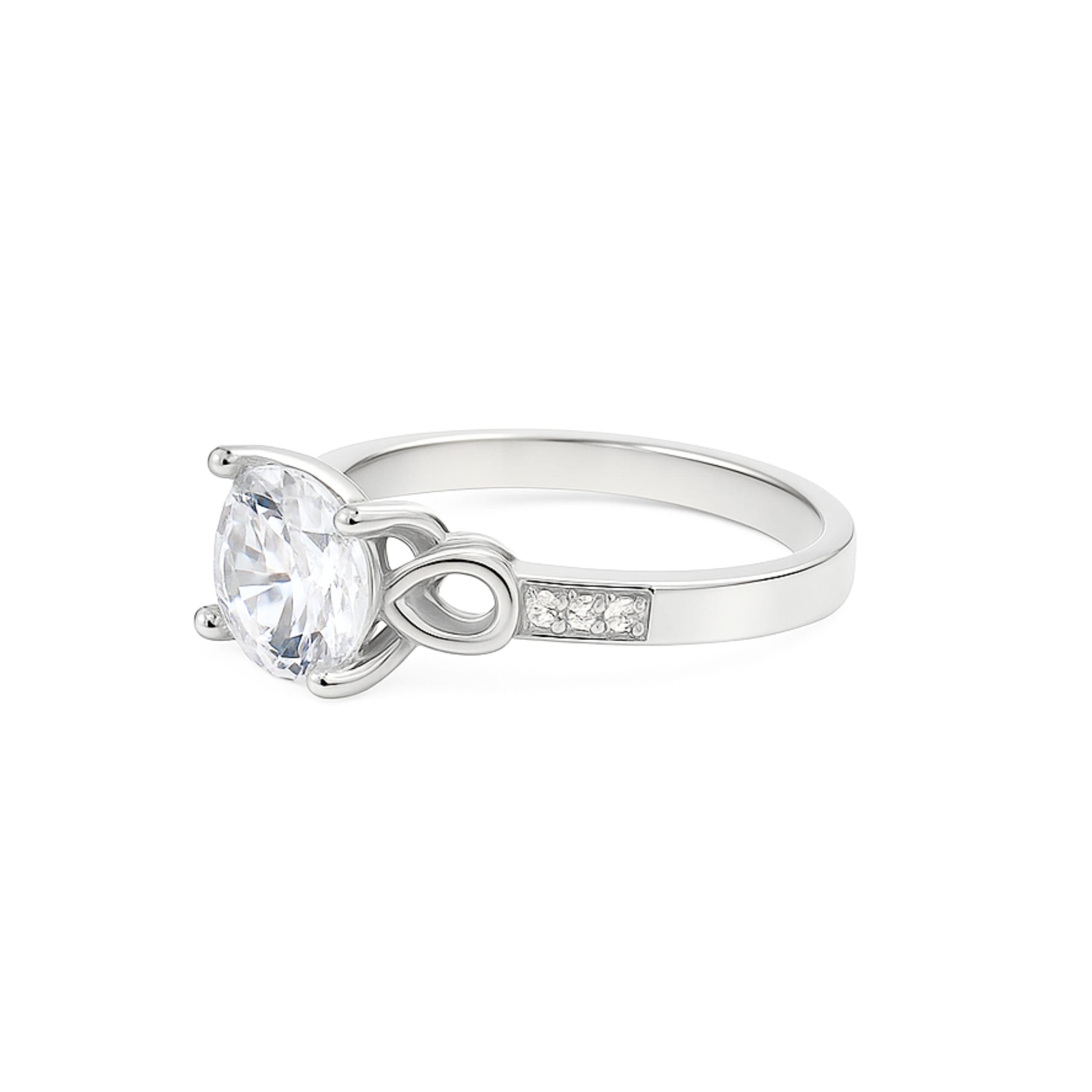 Arika Jewellers Sterling Silver Engagement Ring with Round Brilliant (3) Arika Jewellers Silver Round Solitaire Ring