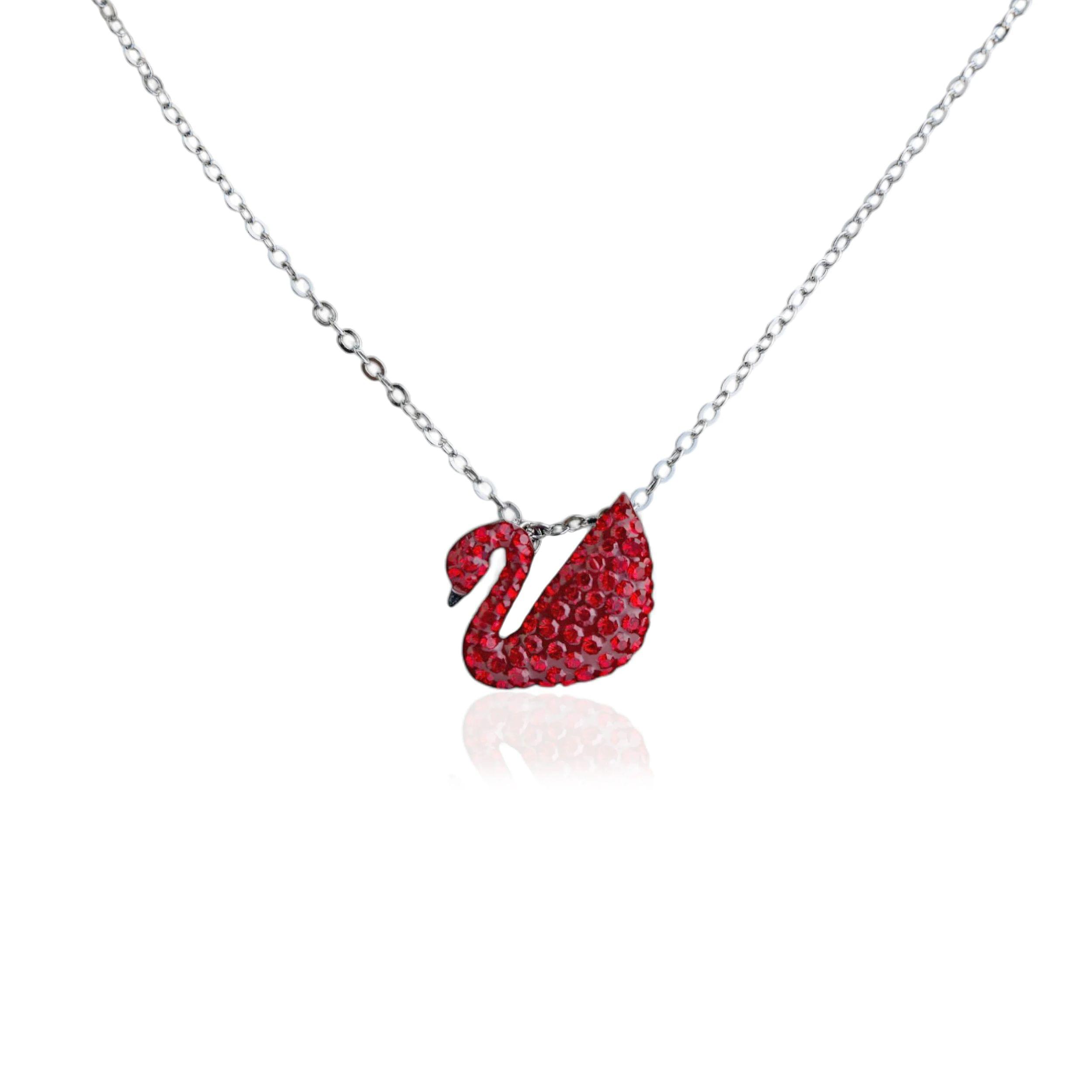Arika jewellers Red Swan Pendant with chain Arika jewellers 925 Silver Red Swan Pendant with chain