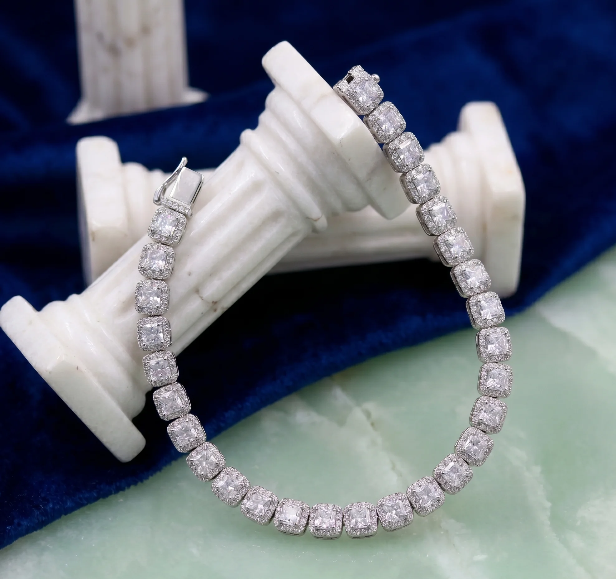 Crystal Tennis Silver Bracelet by Arika jewellers (2) Crystal Tennis Silver Bracelet