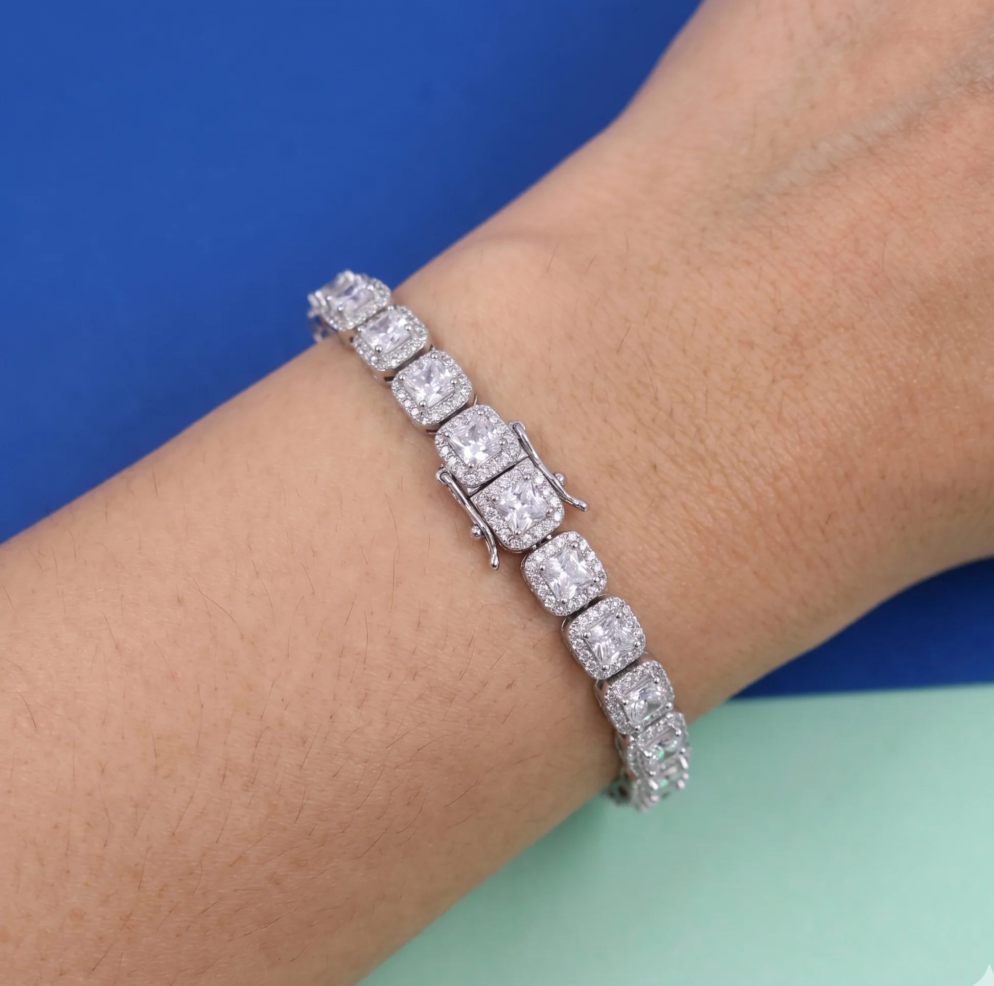 Crystal Tennis Silver Bracelet by Arika jewellers (4) Crystal Tennis Silver Bracelet