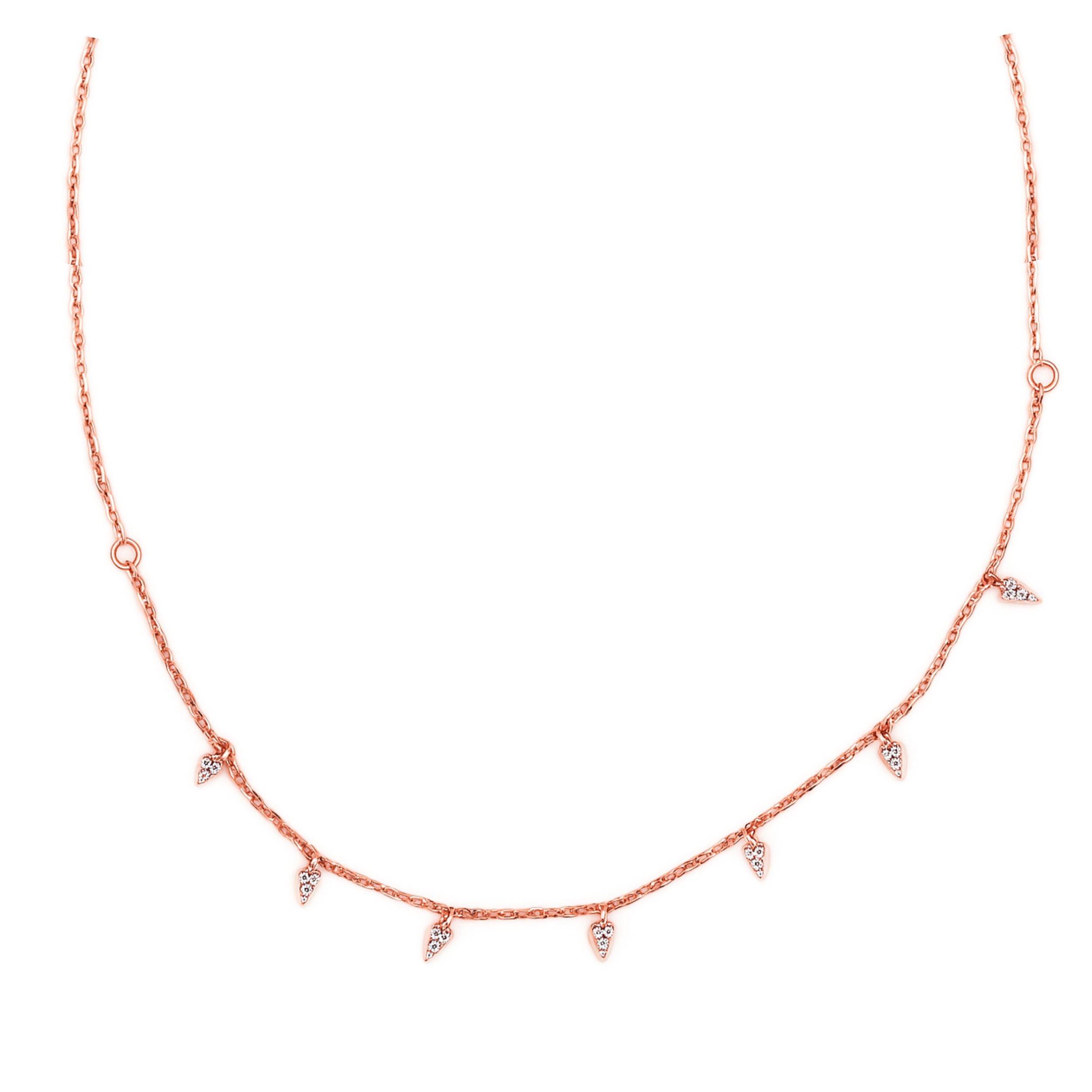 Dainty Crystal Drop Chain Necklace (2) Arika Jewellers 925 Silver Drop Chain Necklace