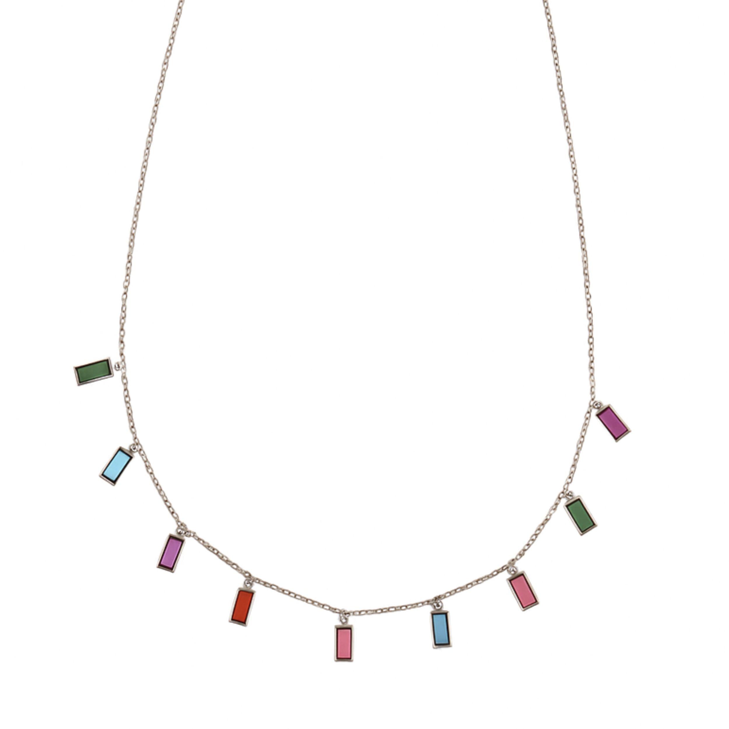 Arika Jewellers 925 Sterling Silver Multi Colour Necklace Arika Jewellers 925 Sterling Silver Multi Colour Necklace