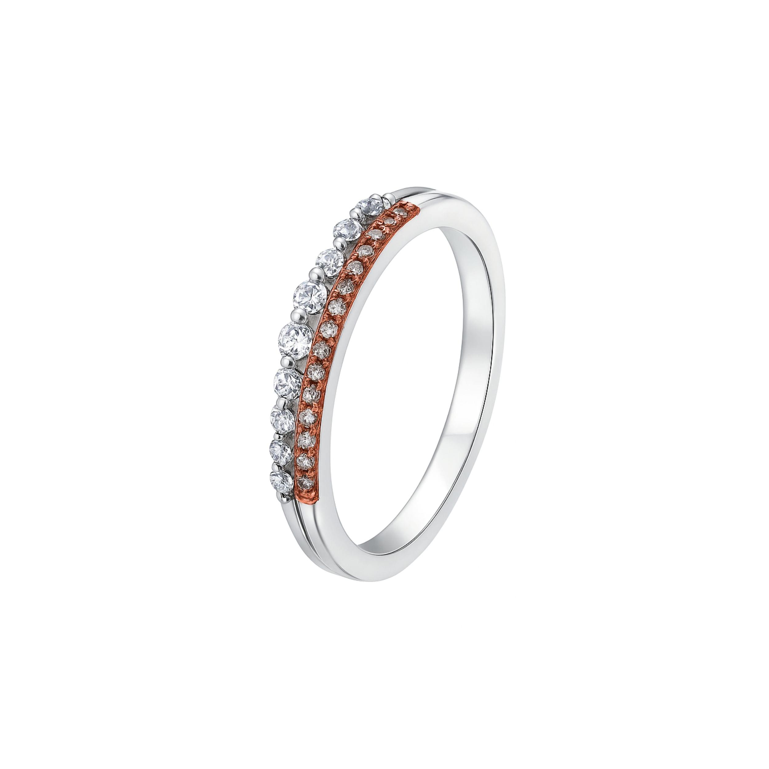 Arika Jewellers Two-Tone 925 Sterling Silver Ring with CZ Stones (1) Arika Jewellers Two-Tone 925 Sterling Silver Ring