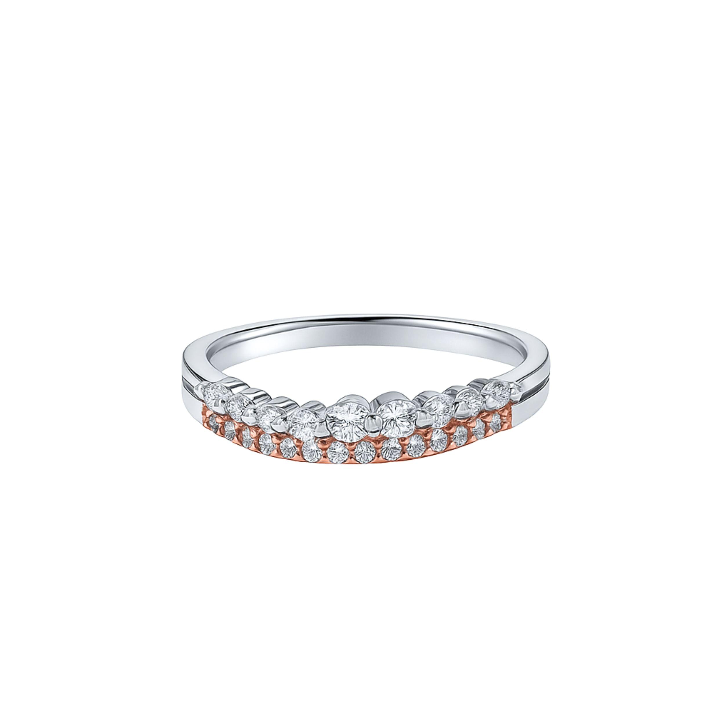 Arika Jewellers Two-Tone 925 Sterling Silver Ring with CZ Stones (2) Arika Jewellers Two-Tone 925 Sterling Silver Ring