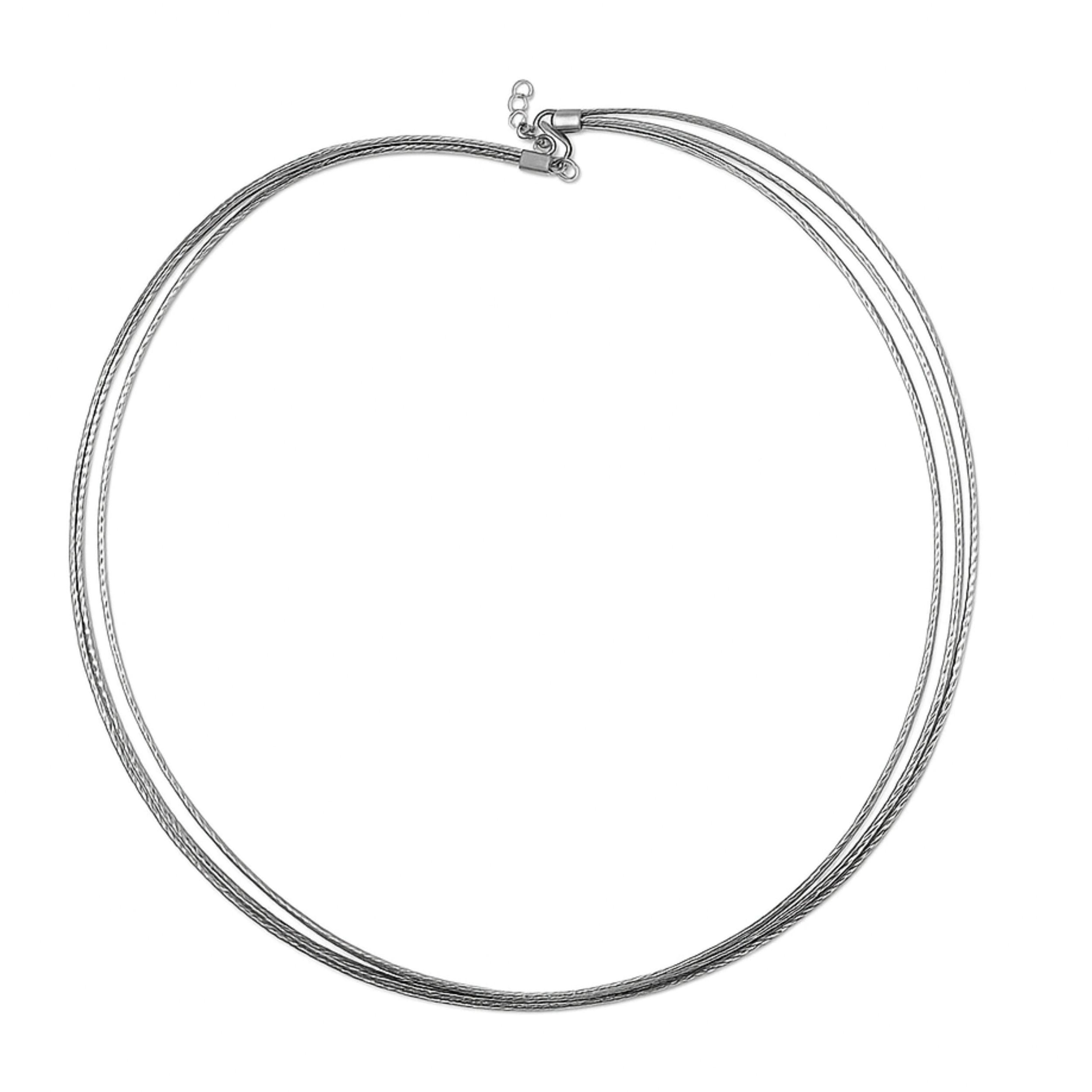 Arika Jewellers 925 Silver Omega Multi-Strand Layered Chain Necklace Arika Jewellers 925 Silver Omega Multi-Strand Layered Chain Necklace